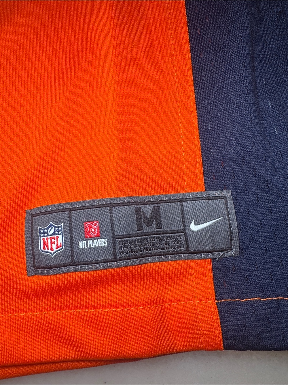 Nike Orange and Navy Broncos #3 Kids Jersey - Picture 2 of 4